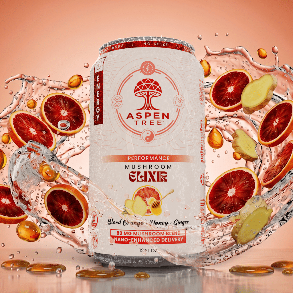 Aspen Tree Energy Mushroom Elixir - Blood Orange + Honey + Ginger